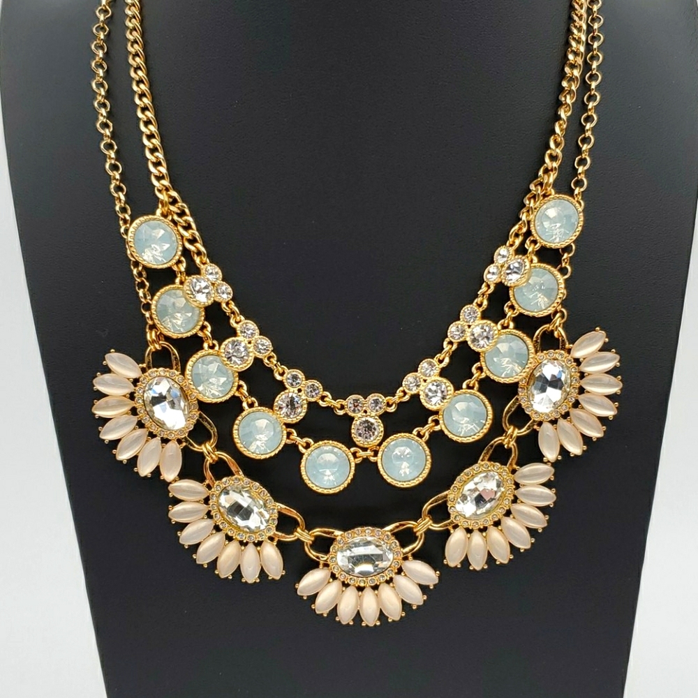 Layered Rhinestone Statement Necklace - image 3